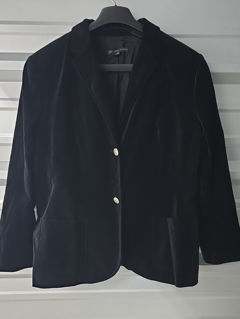 Brooks Brothers Black Velvet Blazer with Silver Buttons